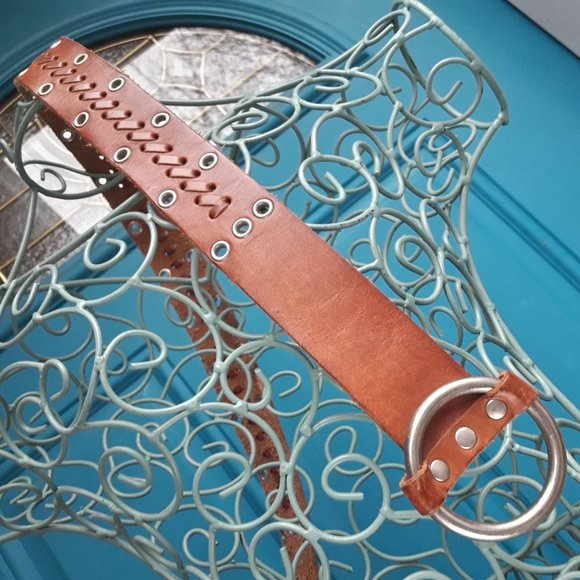 Genuine Leather Belt Metal Studded Rivets Grommets Woven Braided Western Women main image 6